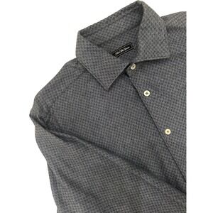 Saks Fifth Avenue 100% Cotton Men's Button‎ Up Shirt Medium Blue